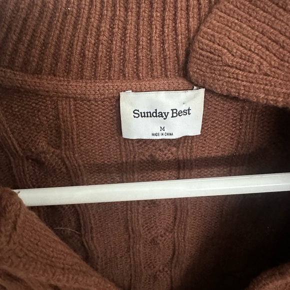 Sunday Best Cable Knit Brown Sweater - Picture 4 of 8